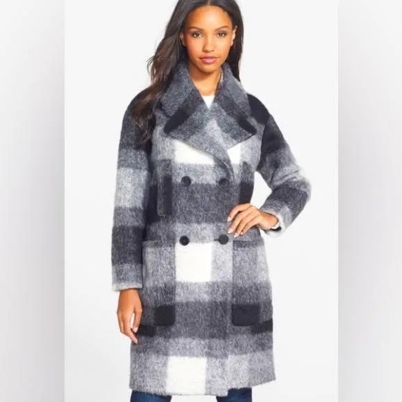 Plain double breastfed coat - Picture 1 of 2